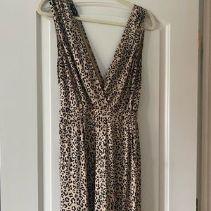 Bebe leopard wide leg jumpsuit